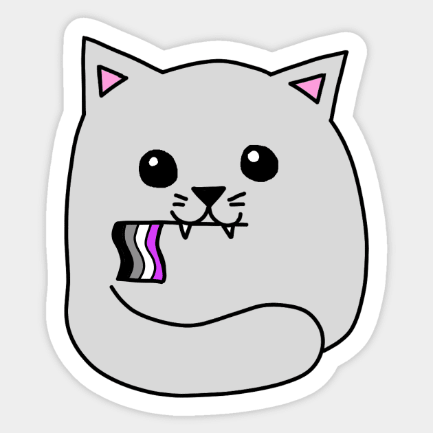 asexual pride flag cat Sticker by alisadesigns